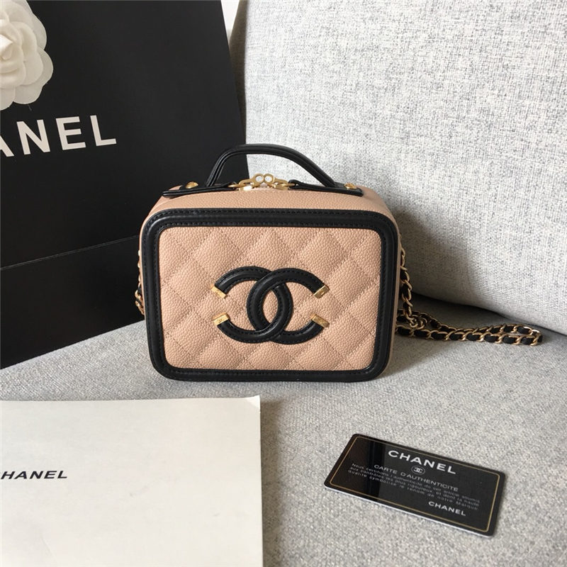 Chanel/香奈儿 菱格纹双C相机包单肩女包手提包小号化妆包斜跨包