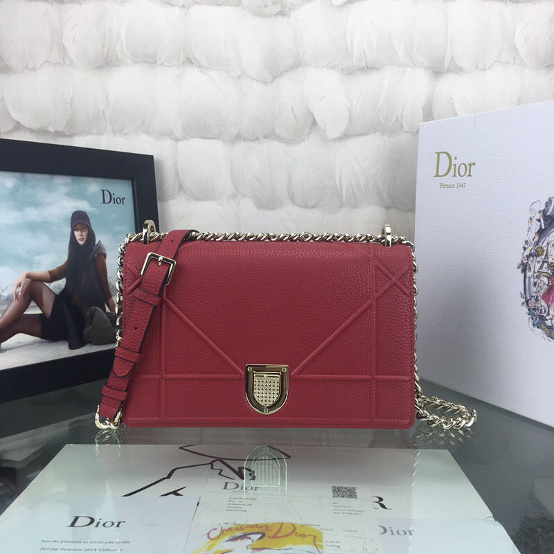 Dior/迪奥2018新款春夏Diorama牛皮斜跨包dior女包