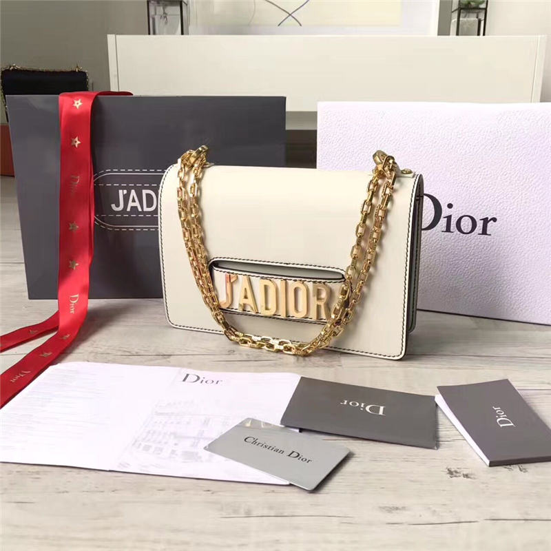 Dior迪奥 J'ADIOR 女包金属字母翻盖宽肩带单肩斜挎包手拿包