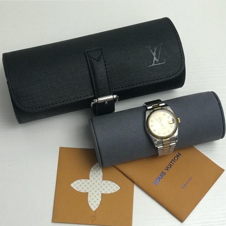 LV 3 WATCH CASE M43385 BOX mens designer women pouch timepieces travel accessory leather trimmings N41137 M47530 M32609 5 colors m32719 black